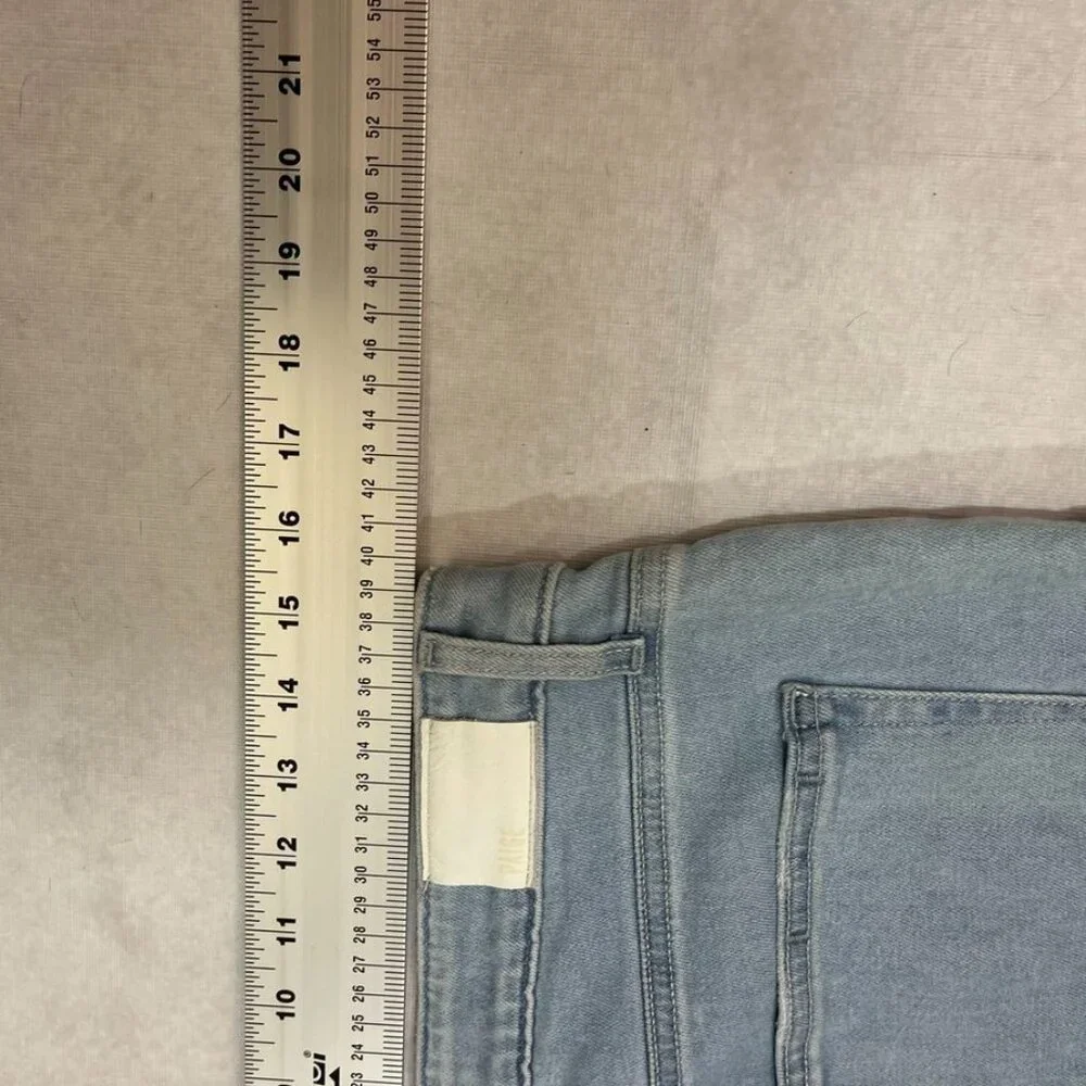 PAIGE Cindy High-Rise Straight-Leg Jeans Macaron Distressed Wash Size 32 - Picture 9 of 15